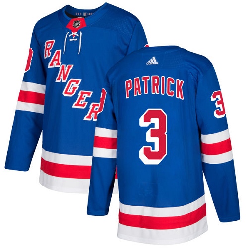 Adidas Rangers #3 James Patrick Royal Blue Home Authentic Stitched NHL Jersey - Click Image to Close
